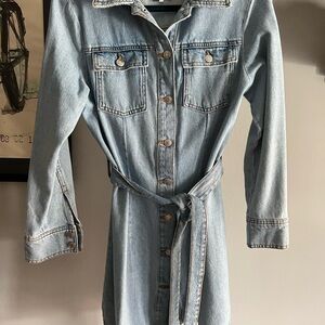 Zara Light Blue Denim Mini Dress